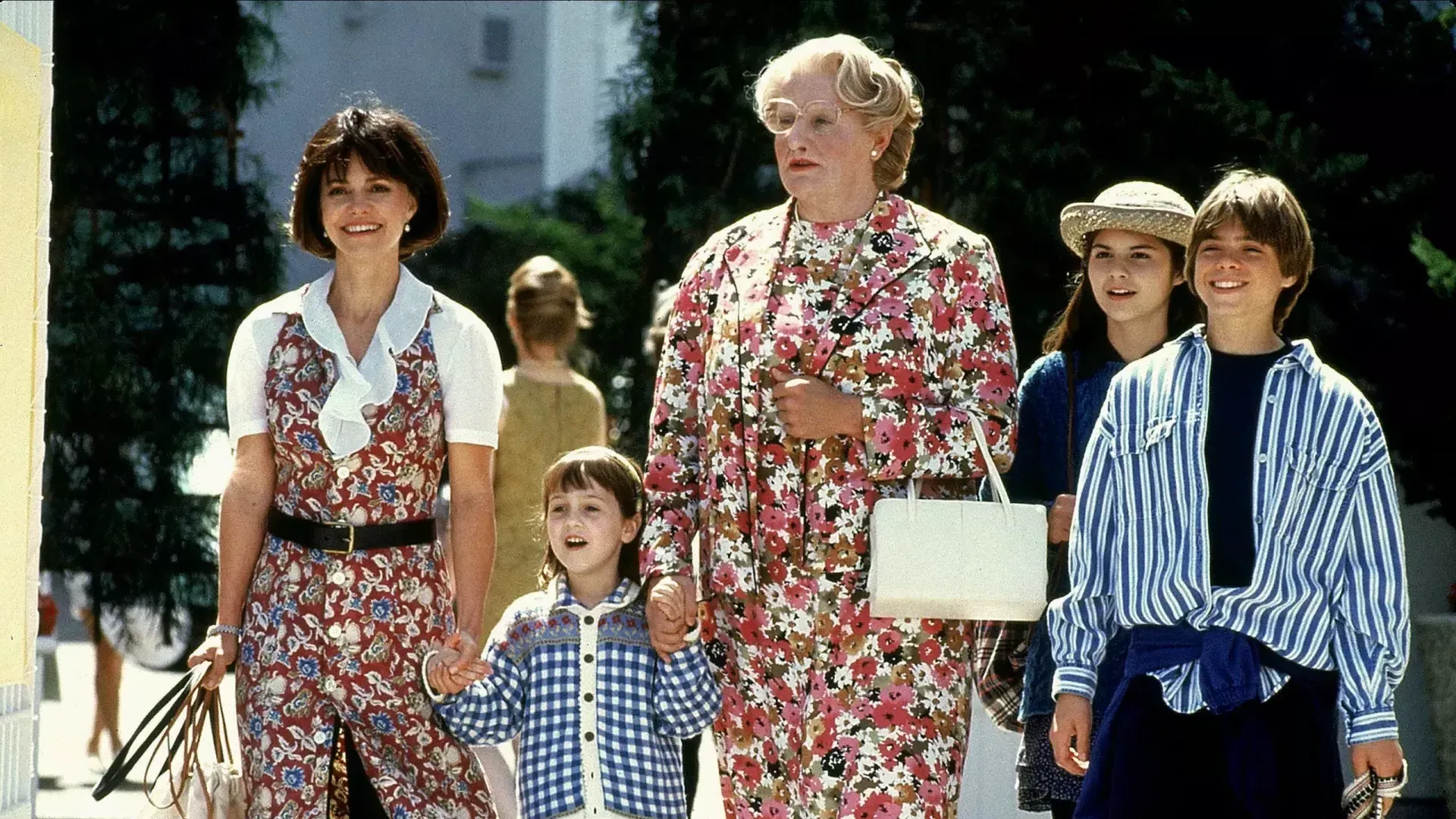 Scene from Mrs. Doubtfire at the pool, which was filmed at the Claremont